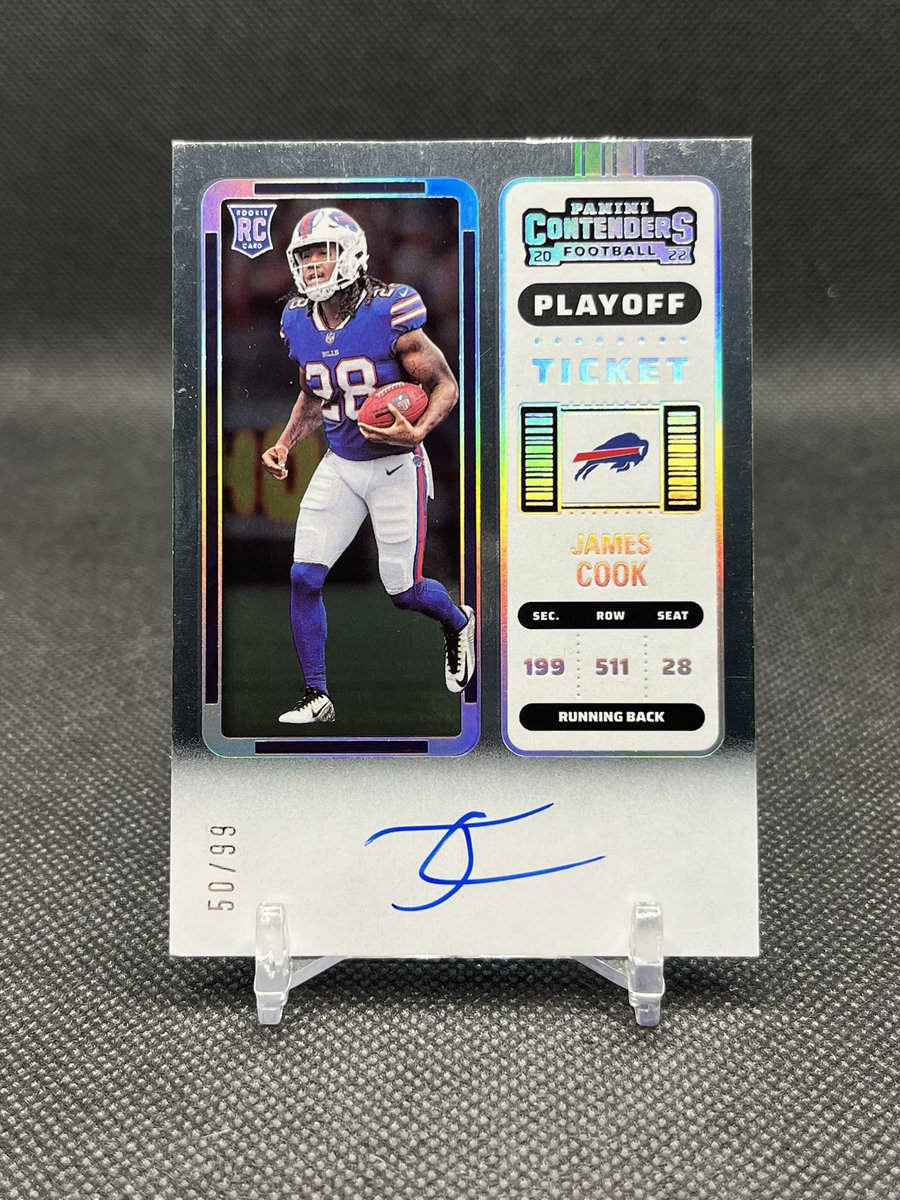 May stack sale, day #4 - Claim using “take” or players last name. See pinned tweet for rules #crcstack James Cook rookie ticket auto /99 $25 @sports_sell @CardboardEchoes @CardHobbyRTs #HiveBST