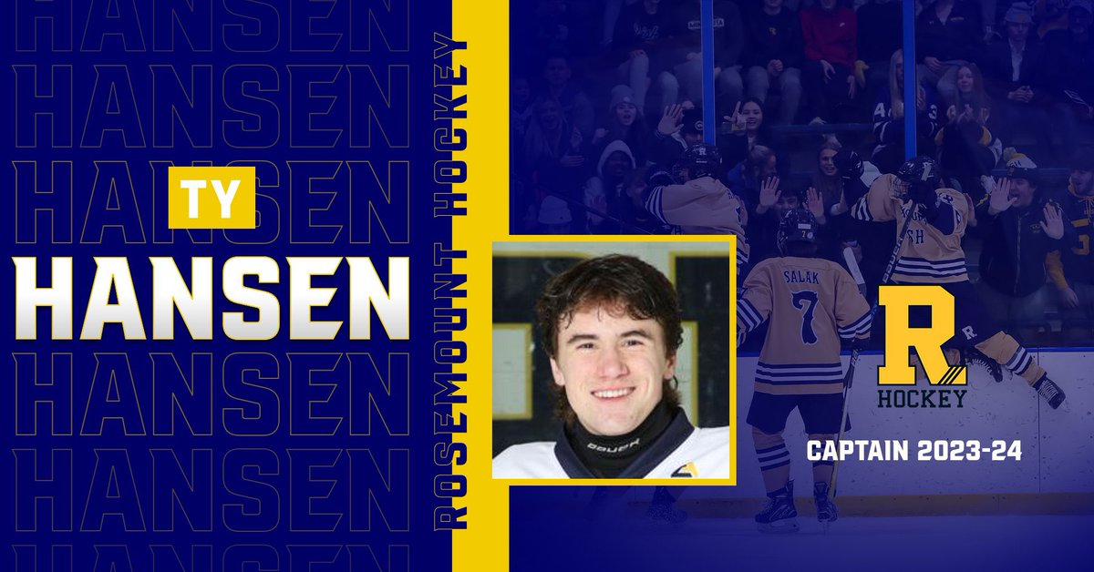 RosemountHockey's tweet photo. Congrats to Ty Hansen for being named captain for the 2023-24 season! Way to go 🍀🏒 https://t.co/6F6wyFY64H