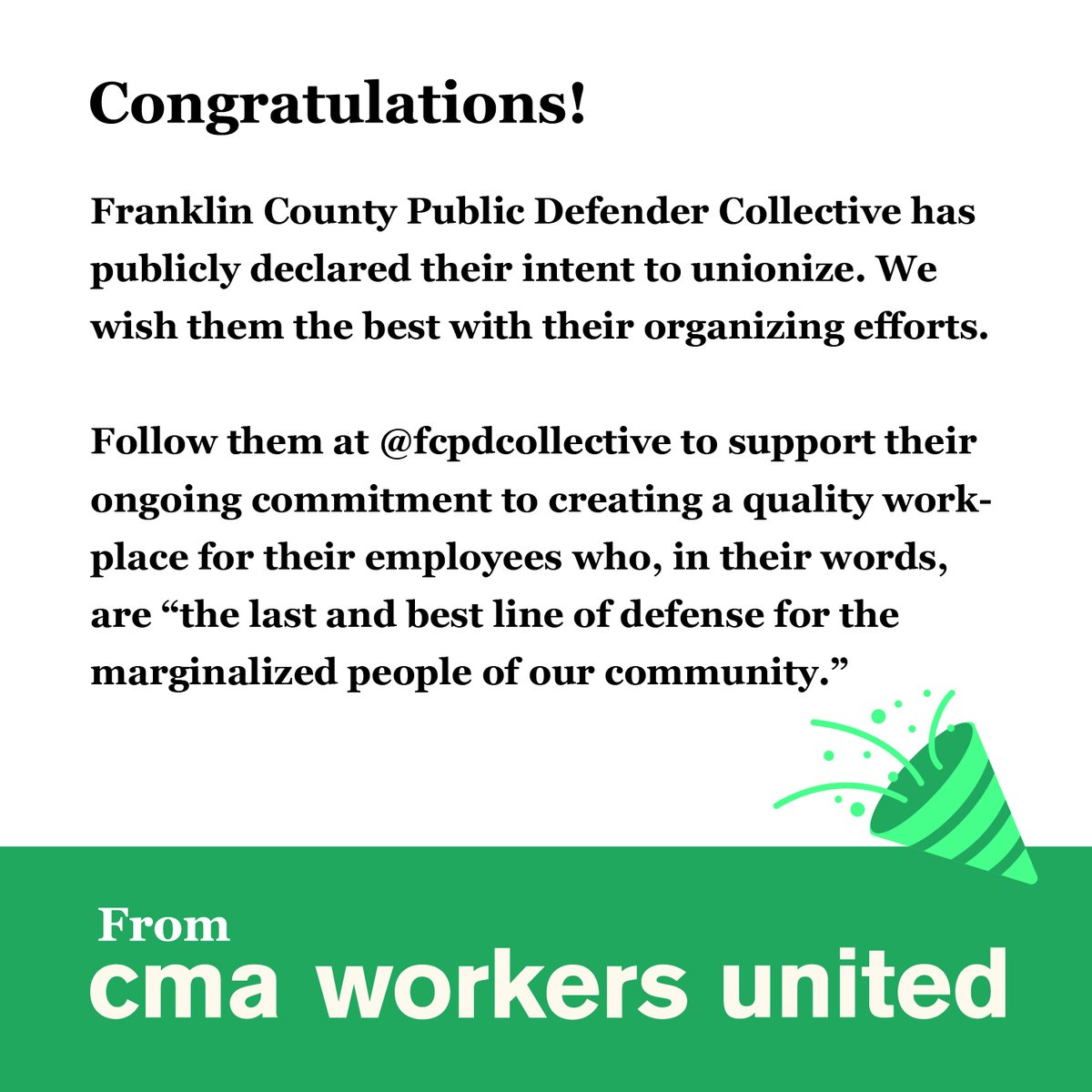CMA Workers United tweet media