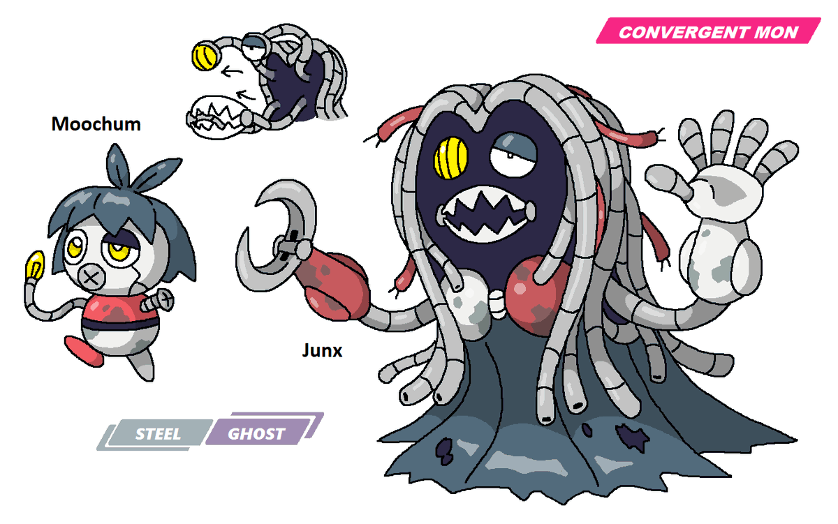 Since fakemon art trends are kind of a big thing now I always had this idea for a challenge:
Creating a variant+evo or convergent line by altering or removing only ONE letter from the mon's name to completely change the context #pokemon #fakemon