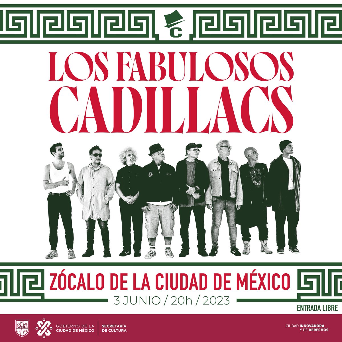 CulturaCiudadMx's tweet photo. Referencia ineludible del ska, el reggae y el rock latino, y con 38 años de carrera, Los Fabulosos Cadillacs (@lfcoficial) celebran tres décadas de su clásico álbum 'Vasos vacíos' el próximo sábado 3 de junio en el #Zócalo a las 20 horas.

#Accesolibre
@GobCDMX
@Claudiashein https://t.co/RNS065w6c2
