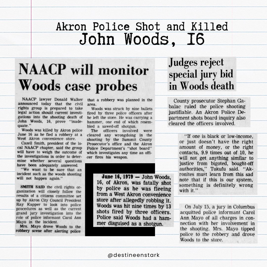 THREAD 1/3: In honor of #NationalPoliceWeek let’s never forget that @Akron_Police murdered and maimed children and got away with it.