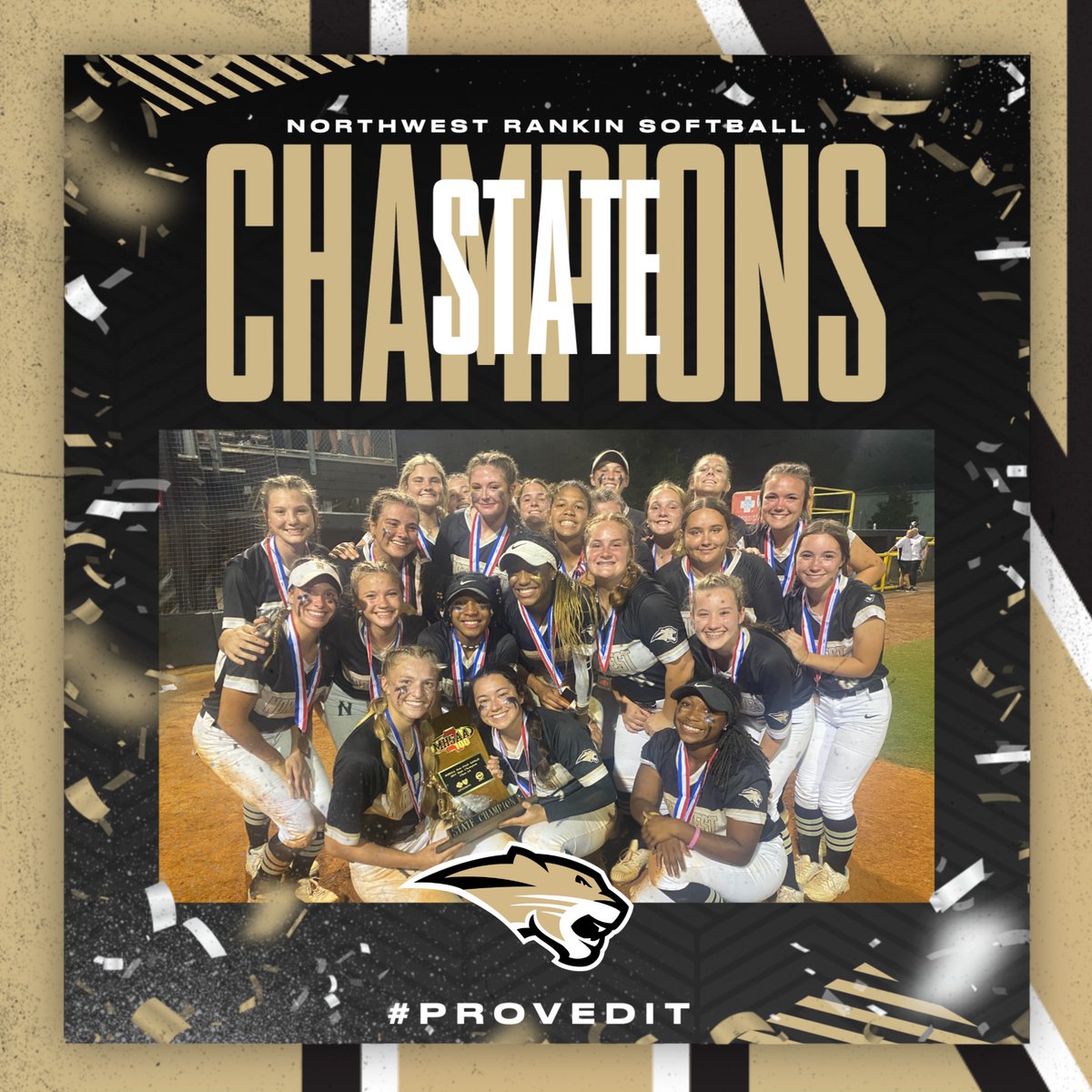 Cougar softball is bringing home a very big trophy!! #PROVEDIT #STATECHAMPS