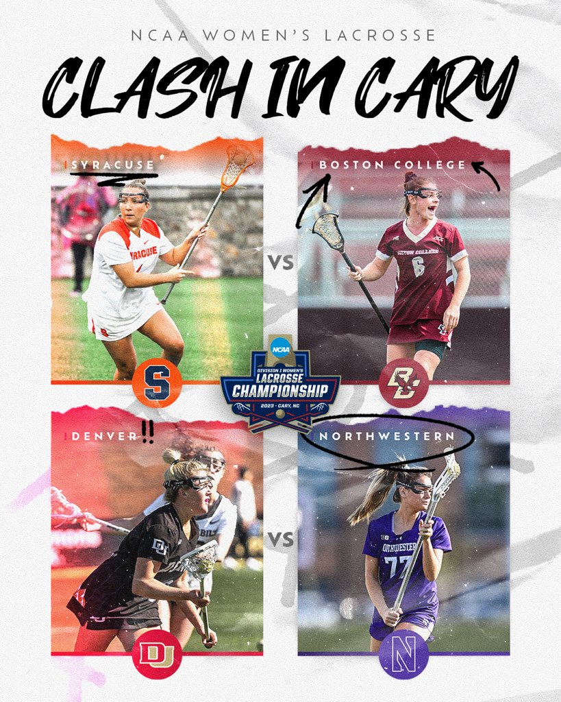 𝙏𝙝𝙚 𝙉𝙖𝙩𝙞𝙤𝙣𝙖𝙡 𝙎𝙚𝙢𝙞𝙛𝙞𝙣𝙖𝙡𝙨 𝙖𝙧𝙚 𝙎𝙀𝙏. 🥍

See you in Cary 🏆

#NCAAWLAX