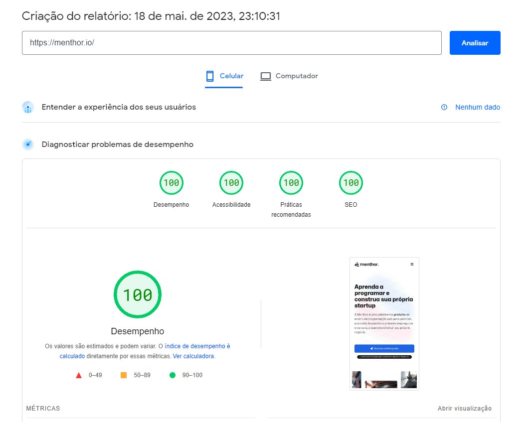 100% de performance no google Page Speed