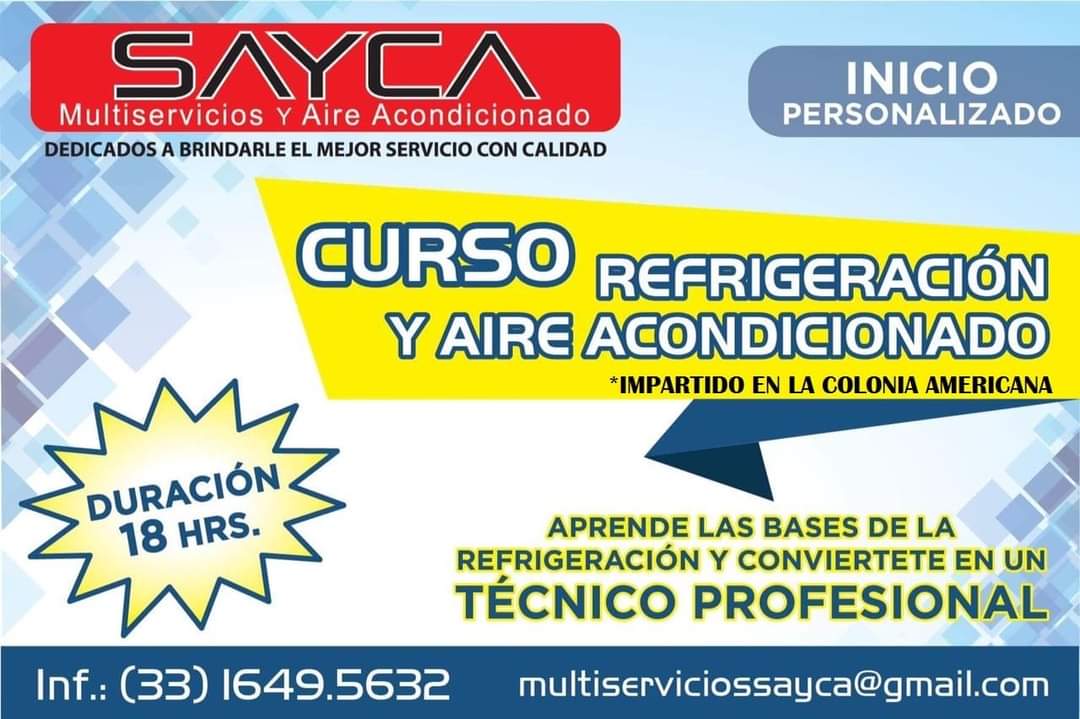 AireSayca's tweet photo. ¡Aprende Las Bases De La Refrigeración Comercial E Industrial!
Solicita el Temario/Cotización vía:
Whats 3316495632   Tel (33) 24712909 Multiserviciossayca@Gmail.Com
@ENZAPOPAN__ @rtgdl @Retweet_GDL @retweetzapopan #aire #Jalisco https://t.co/6je41cb21b