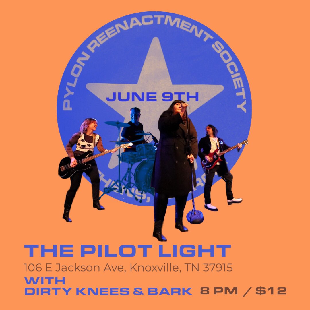 Pylongirl's tweet photo. Upcoming show @ThePilotLight
Knoxville, TN
Pylon Reenactment Society
@Bark_TimLee3
#DirtyKnees
June 9th
Music 8:00
Tickets https://t.co/KvqzcXcSmf
#pylonreenactmentsociety #Bark.#thepilotlight #Postpunk #rock #alternativemusic #vinylcollectors #thingstodoinknoxvilletn https://t.co/aLi7QgP6WQ
