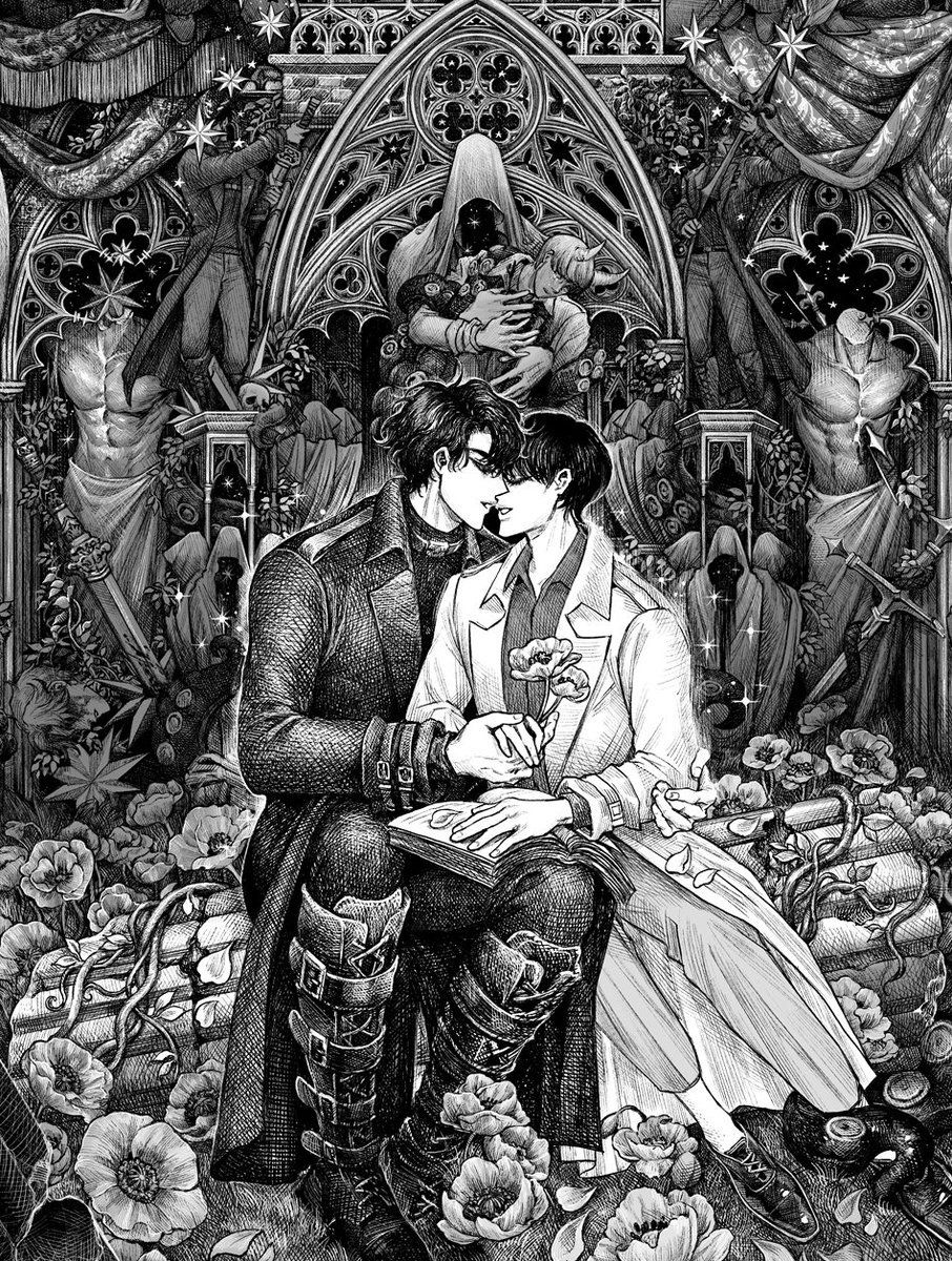 My cover illustration for @darkfables_jd project is revealed!  If you are a fan of JD couple with dark fantasy theme, please check this project out! You can see all the amazing illustrations, comics and novels! They are truly beautiful 🥹🫶🫶