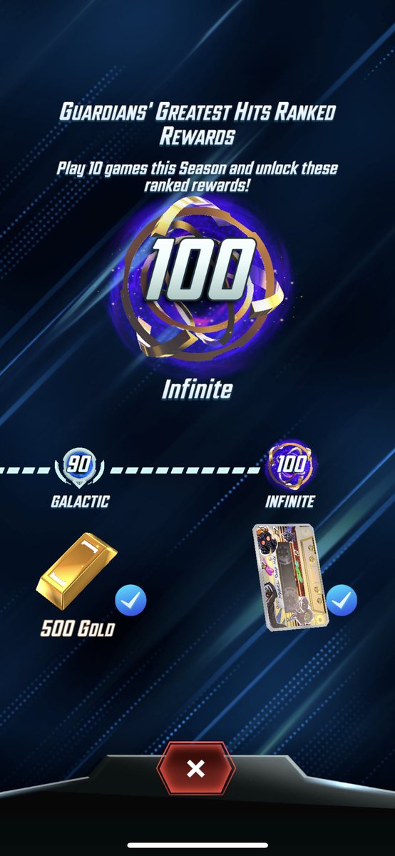 JohnJWrobel's tweet photo. I have been so close the past few seasons but I have finally reached Infinite on @MARVELSNAP I primarily grinded with a discard deck. Now I can finally relax for a bit and find a way to do this next season. #snap #nogalactusneeded #discarddeck https://t.co/9AncEZwpAx