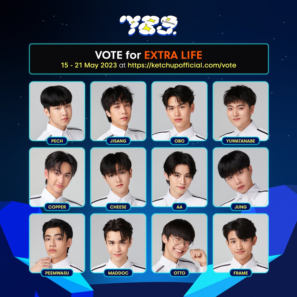 789SURVIVAL's tweet photo. ❗2 วันสุดท้ายในการ VOTE for EXTRA LIFE❗️(1/3)

ร่วมโหวตให้กับ #789TRAINEE ที่คุณชื่นชอบ ⭐️ ทุกคะแนนโหวตของทุกคน มีส่วนในการได้ไปต่อของพวกเราในรายการ #789SURVIVAL 🚀

🌟Vote เลย ! https://t.co/rHPwAinyy8 https://t.co/uGMQaPfw2L