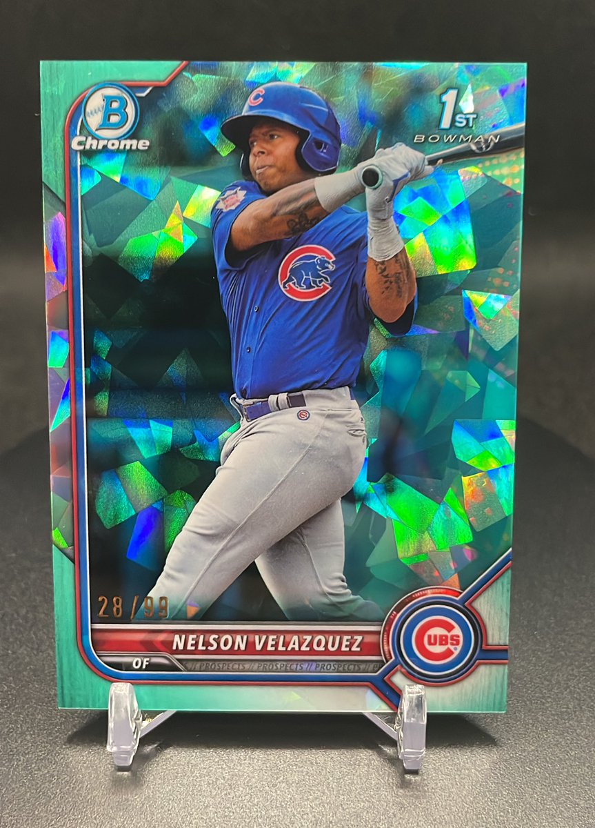 May stack sale, day #4 - Claim using “take” or players last name. See pinned tweet for rules #crcstack Nelson Velazquez 1st Bowman Aqua Sapphire /99 $30 @sports_sell @CardboardEchoes @CardHobbyRTs #HiveBST