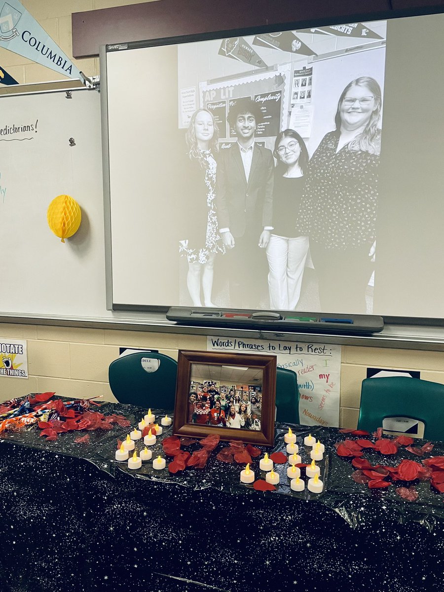 benderteaches's tweet photo. My #APResearch students held an “In Memorium” celebration to commemorate all the hard work they’ll “lay to rest” as grads. We laughed, we cried, we ate samosas and pancakes. And it was perfect. #Valedictorians #UF #FSU #UCF #MIT #Barnard #Duke #IllinoisWesleyan #JohnsHopkins https://t.co/bdlkwa1gMw