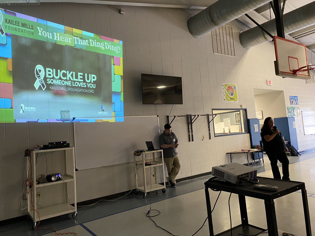 Huge thanks to Kirk & Shirley from @kmillscharity for their partnership in promoting seatbelt safety @TheissKISD. Many students, incl my own, are reciting the jingle “If you hear that ding ding, buckle up that thing thing.” @KleinISD @JTaylorEducator @TheissPE @TheissCounselor