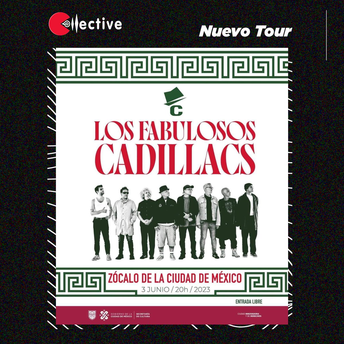 collectivemm's tweet photo. Los Fabulosos Cadillacs estarán en el Zócalo de la ciudad de México el 3 de junio 🎶💃🏻💃🏻
🎟️ Entrada libre
#CollectiveMusicMedia
#CollectiveMM 🔴⚫ https://t.co/0JiOHrniEn