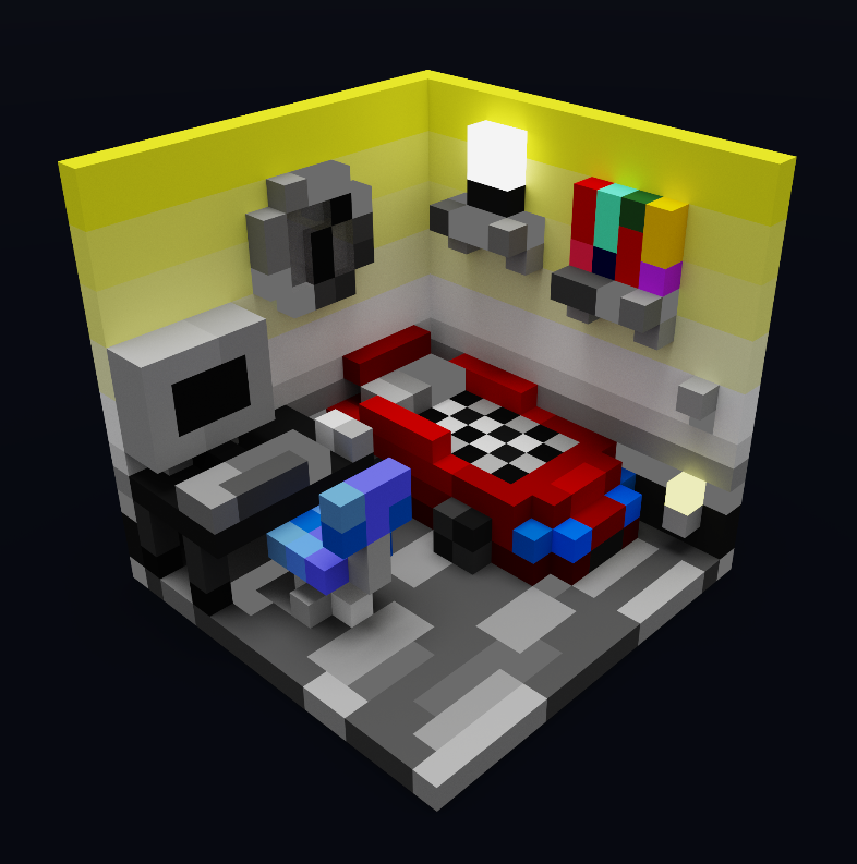 Ciyelent's tweet photo. Pixel Bedroom - Voxel Art https://t.co/o1unkybcWv