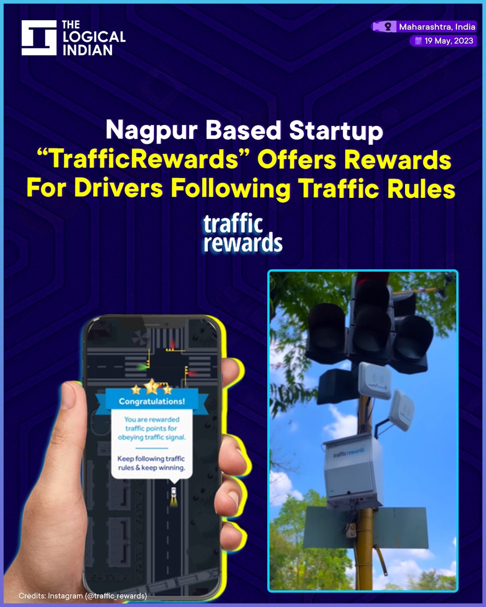 LogicalIndians's tweet photo. A startup based out of Nagpur is changing the trajectory of following traffic rules and regulations. 

#trafficrewards  #offering  #TrafficRules https://t.co/P8W4ptKD7o