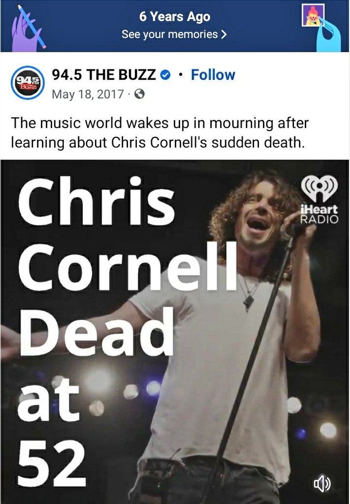 'We will never be the same without you. Our hearts will never be complete. We miss you every second of every day.....Forever and ever…all the time.' 😭💔😭
#RIPChrisCornell #NoOneSingsLikeYouAnymore