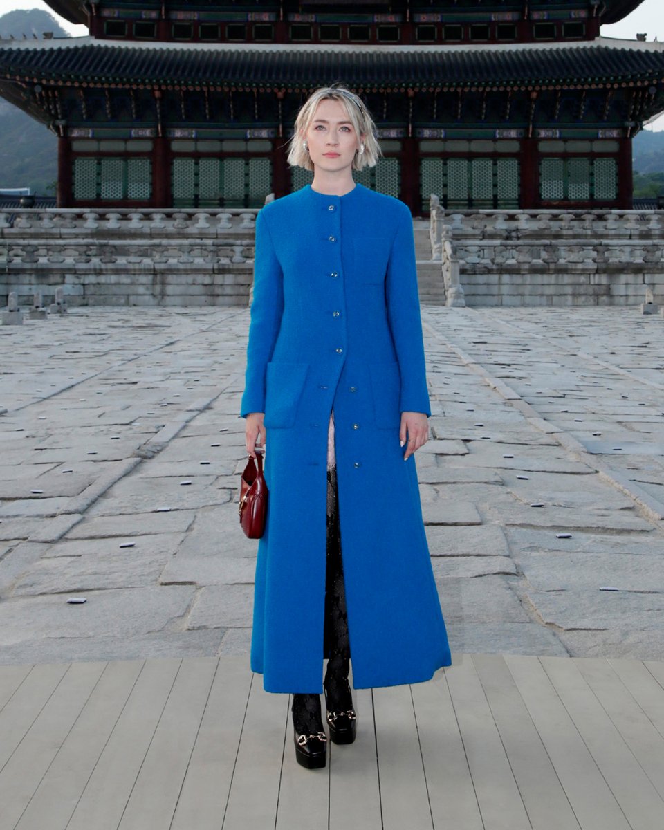 Global Brand Ambassador #IU, #JodieTurnerSmith, and #SaoirseRonan at Gyeongbokgung Palace for #GucciCruise24.