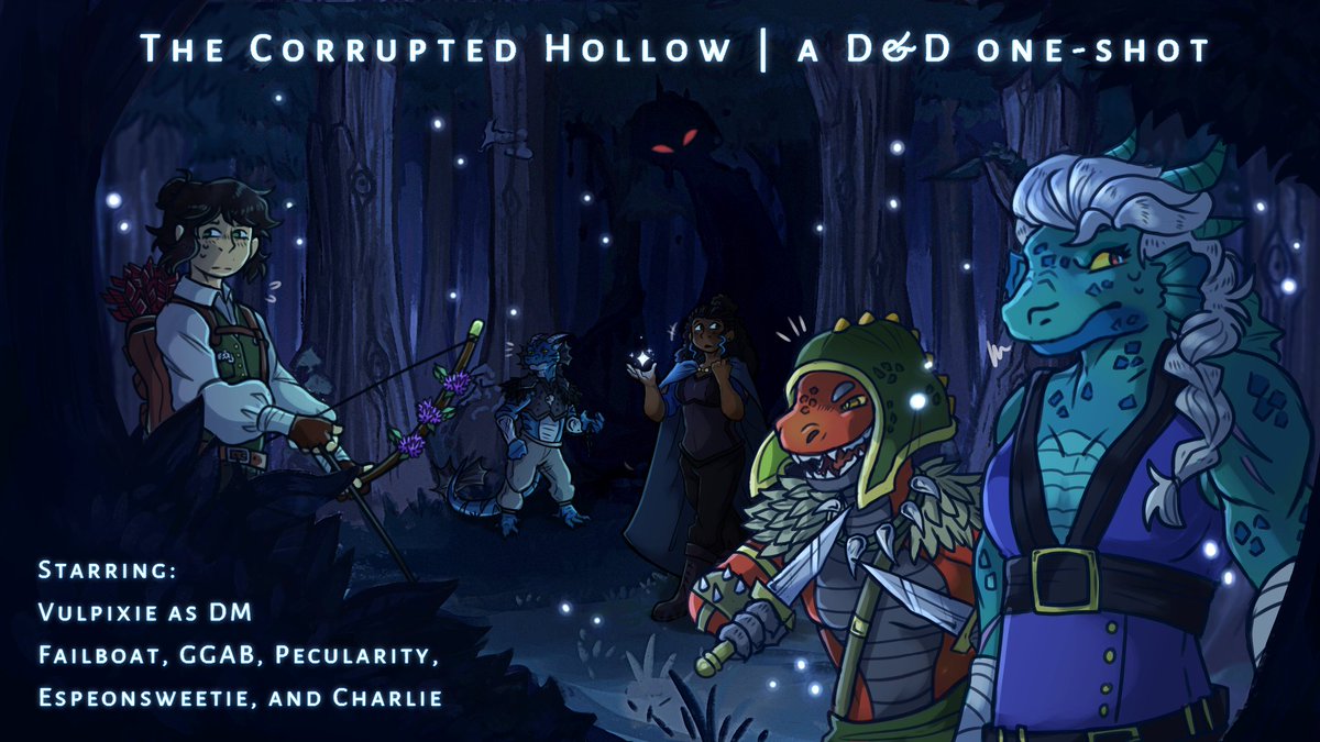 Monday 5/22 at 12pm EST

Presenting an original one-shot created by ME

STARRING: <a href="/Failboat103/">Daniel Failboat</a> <a href="/GabrielgamingGG/">GG Gabriel Gaming</a> <a href="/espeonsweetie/">espoon 🥄✨</a> <a href="/Peculiarity__/">Pecu. :)</a> &amp; <a href="/charbeau0/">(inactive here) Charlie</a> 

We hope to see you there!  twitch.tv/vulpixie

Thank you <a href="/sketchyypng/">Sketchyskittles.png</a> for this amazing art piece!