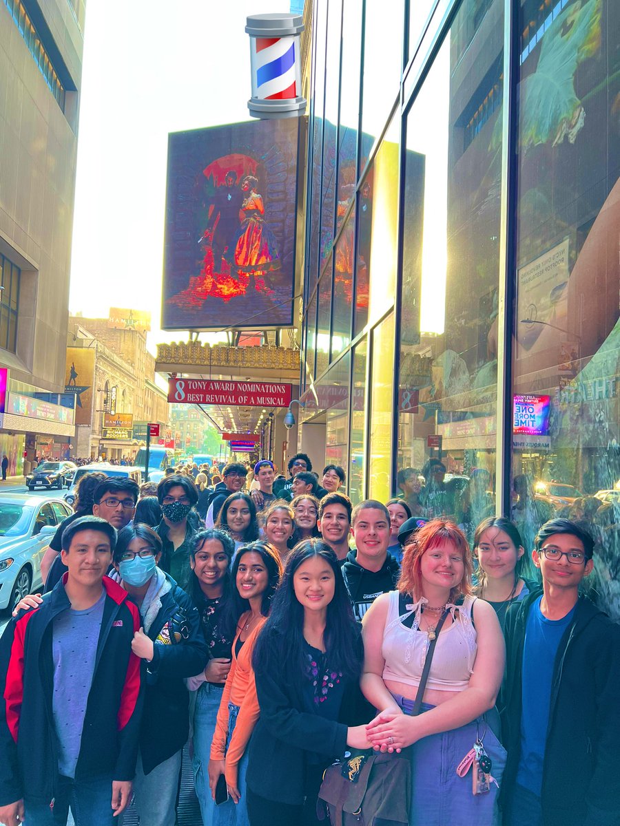 Had an amazing time “attending the tale” of @SweeneyToddBway! Our students loved the show and are even more excited to perform the music at next week’s concert! @PHS_GoodDay @mrsc_vpa @ArtsEdNJ @NAfME @PTHBOEJoni #Parsippany #BroadwayTrip #attendthetale #sweeneytoddbway