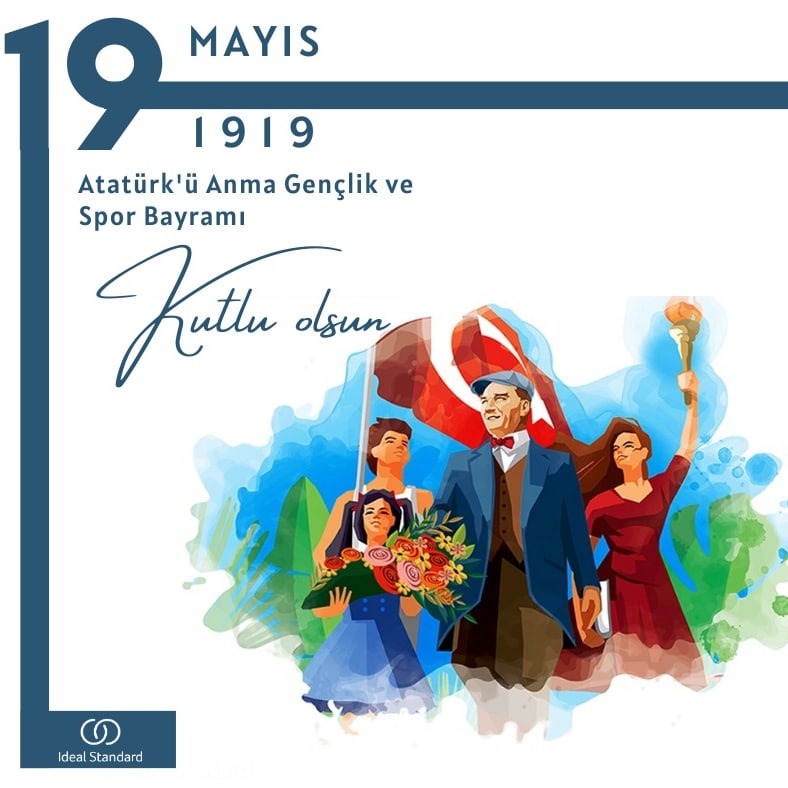 IdealStandardTR's tweet photo. Gençlik gelecektir. 19 Mayıs Atatürk'ü Anma Gençlik ve Spor Bayramı kutlu olsun.
#19mayıs1919 #19mayıs #atatürk #19mayısatatürküanmagençlikvesporbayramı #idealstandardturkiye https://t.co/kJkz0wyFLh