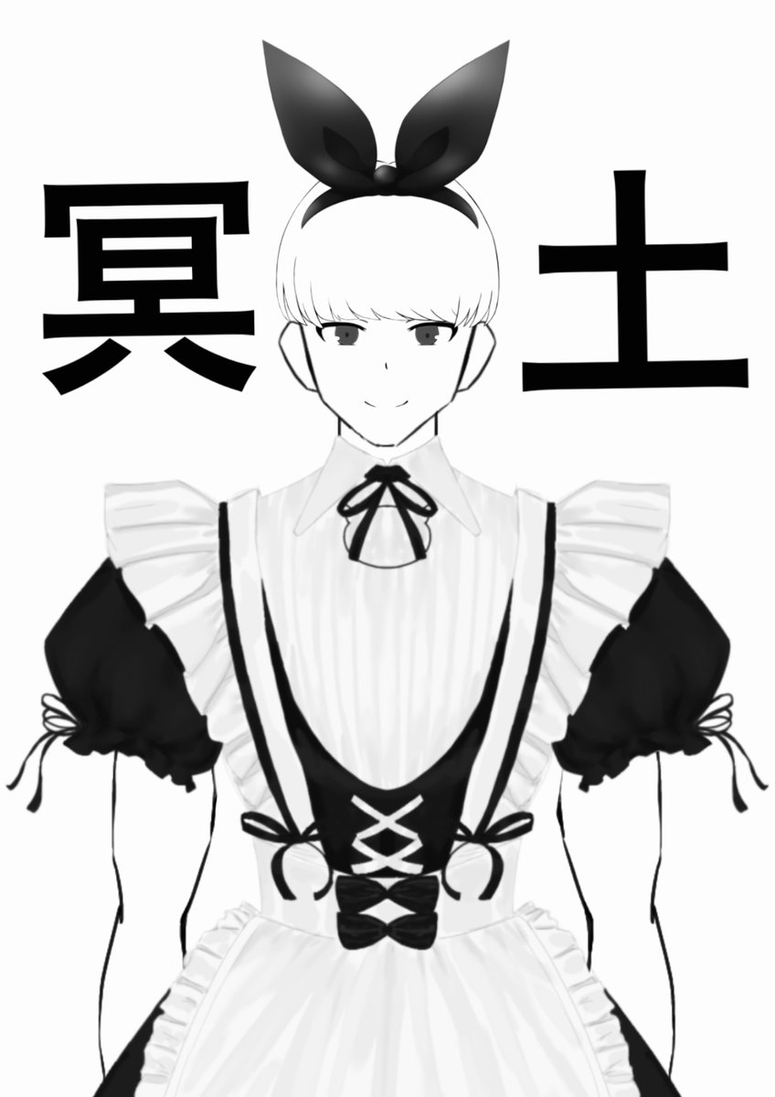 アイビスの素材だけで作ってみた! 番長っぽい髪型があったのでつい🤤 このメイド、強いぞ…! 私が描いた(塗った)のは、背景の冥土文字と目の中だけです お遊びですが、不快でしたら消しますので! 私、何やってるんだろうね