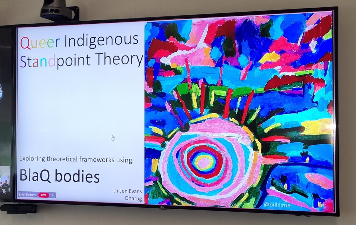 The deadly Jennifer Evans unpacks Queer Indigenous Standpoint Theory @ Seeking Indigenous Knowledges Research Symposium #Indigenousresearch #IndigenousKnowledges #DeadlyIndigenousScholars