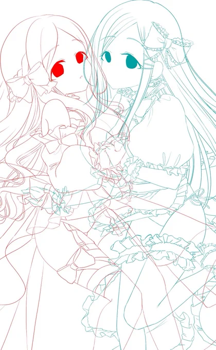 #金イラ途中報告 線画!!