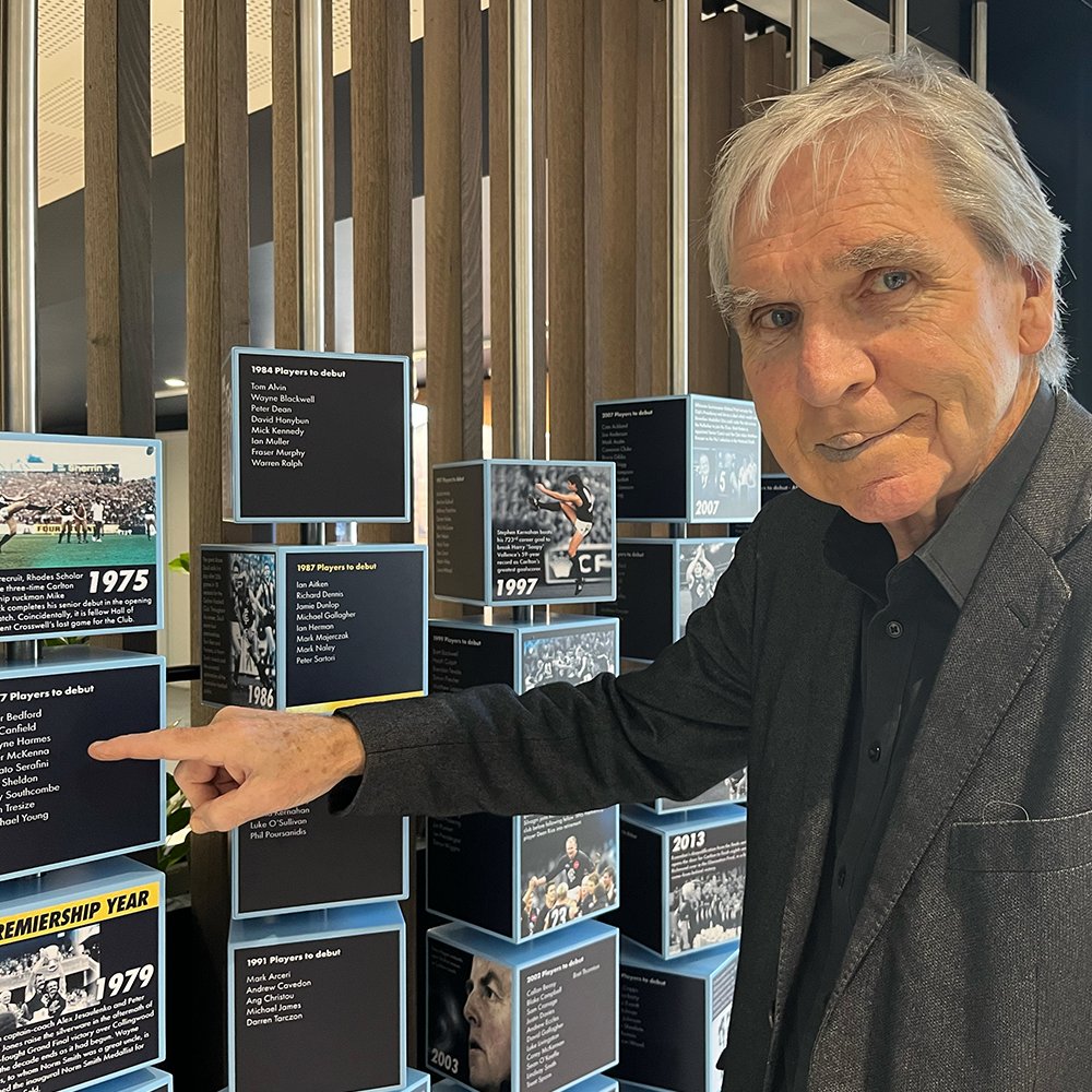 A welcome visitor to IKON Park in the lead-up to Sunday's match with Collingwood. Peter Julian McKenna, Carlton player no. 864. 💙