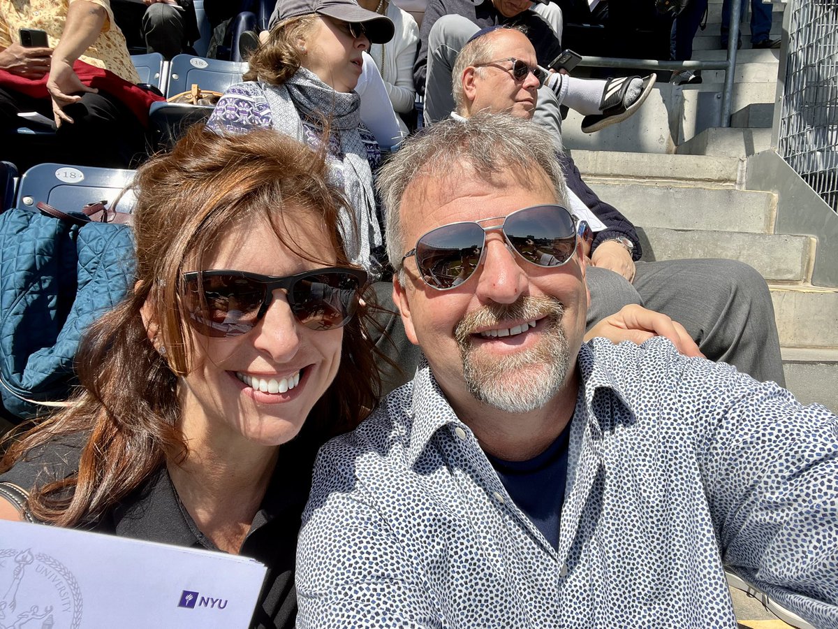 NYU all school graduation ceremony at Yankee Stadium yesterday.  Tisch school graduation tomorrow. Maya Claridge making it official!  Proud of you Pumpkin!❤️🤟