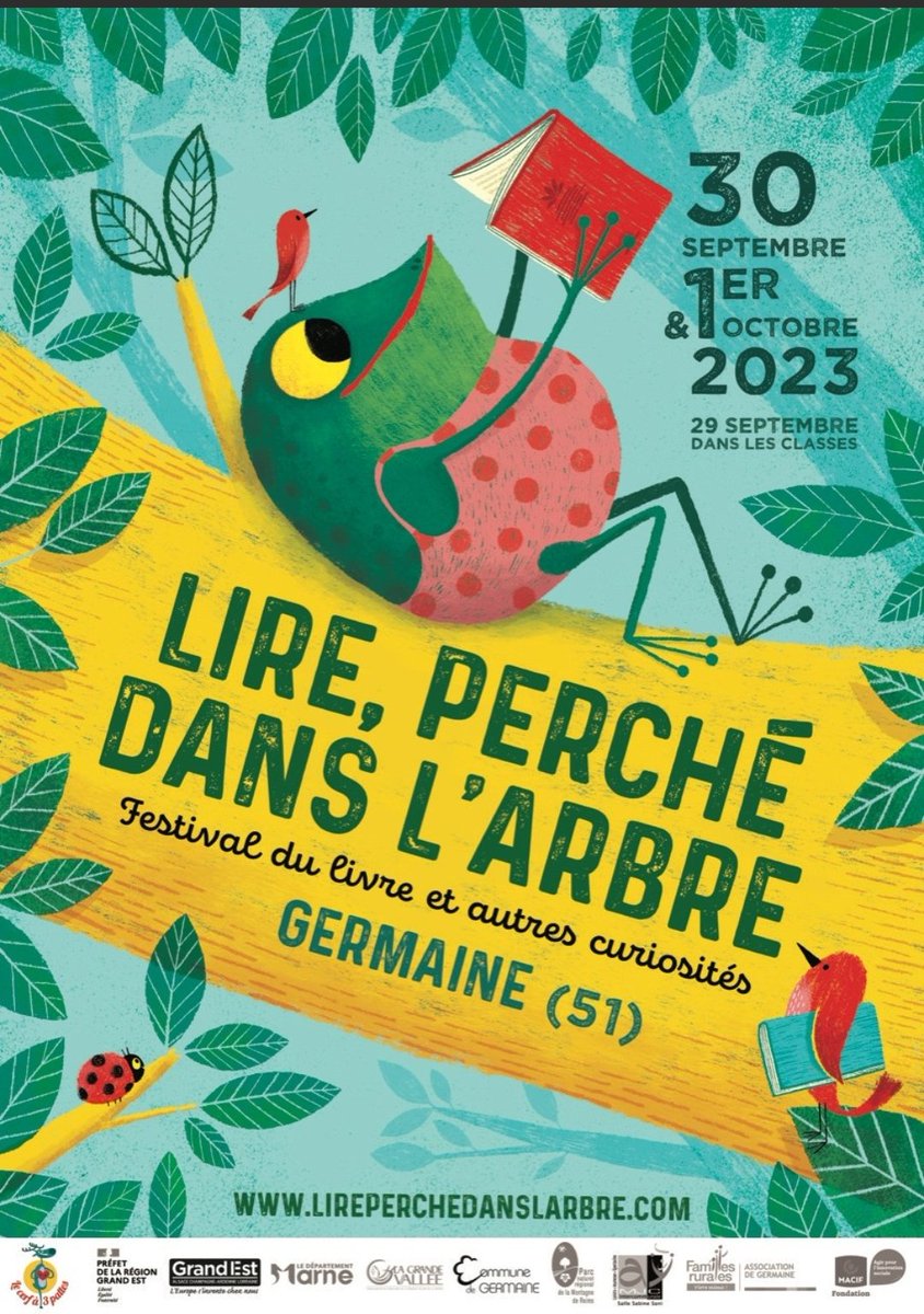 FloBrisson's tweet photo. 3eme édition du festival LIRE PERCHÉ DANS L'ARBRE à Germaine (51) le samedi 30 septembre et 1 octobre 2023
#salondulivre #spectaclevivant #contes #exposition #curiosités #arbre #cnl #marne #ccgvm #germaine #grabdest #clotildeperrin #amandinelaprun #amandinepiu #ernetzurcher https://t.co/48PpGnWINZ