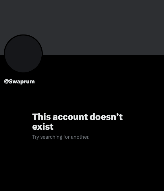 #PeckShieldAler #rugpull <a href="/Swaprum/">Swaprum</a> on #Arbitrum rugged ~$3M, $SAPR has dropped -100%. 
<a href="/Swaprum/">Swaprum</a> already deleted its social accounts/groups. 
The scammers have bridged ~1,628 $ETH to #Ethereum and laundered 1,620 $ETH to Tornado Cash
etherscan.io/address/0xaaf8…