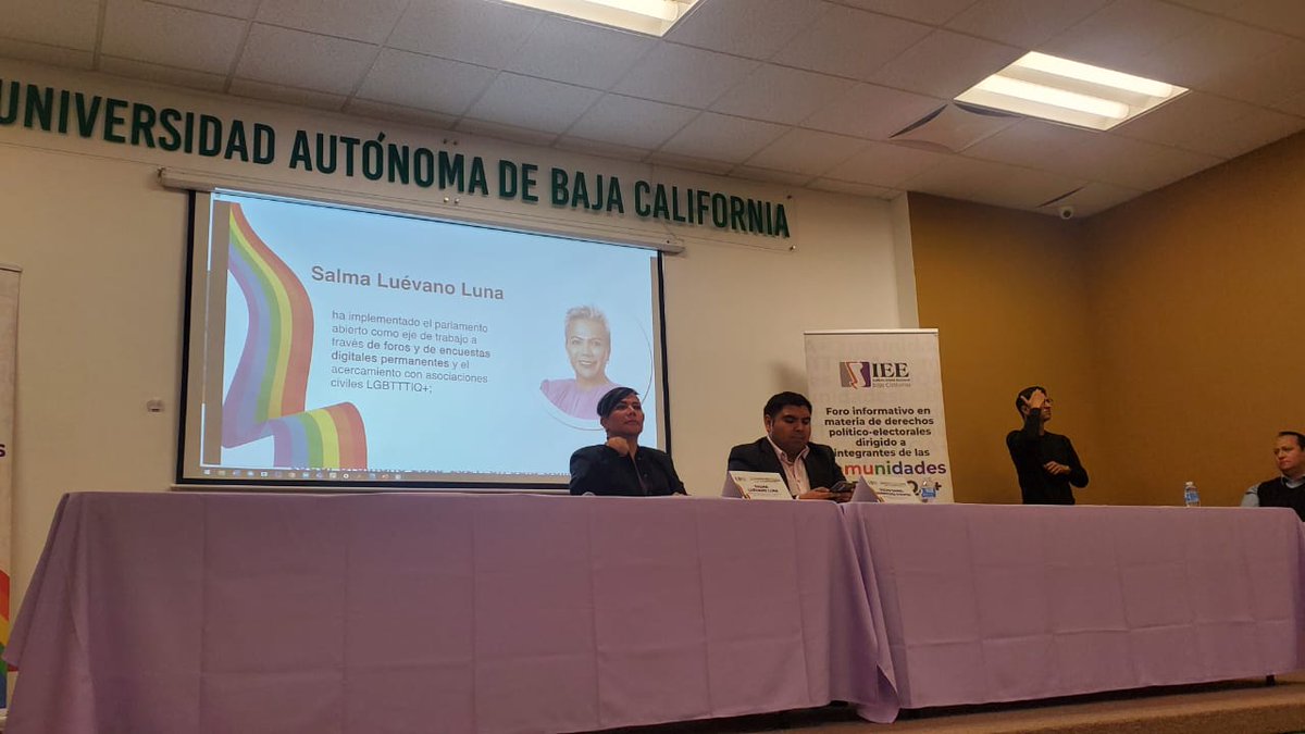 Hoy en el @IEE_BC, junto con @SalmaLuevano estuvimos hablando sobre acciones afirmativas #LGBTTTIQ, muchas gracias @verajuarezf por la invitación.