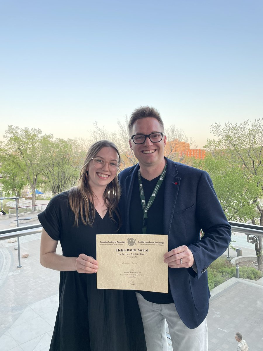 Paul Craig (@pcraig77) on Twitter photo This is amazing!! <a href="/WaterlooBio/">Waterloo Biology</a> student Allison Weber (Craig Lab) won the #CSZ Society wide Helen Battle award for best student poster! The lab is so proud of your accomplishments!! This is amazing!! <a href="/WaterlooBio/">Waterloo Biology</a> student Allison Weber (Craig Lab) won the #CSZ Society wide Helen Battle award for best student poster! The lab is so proud of your accomplishments!!