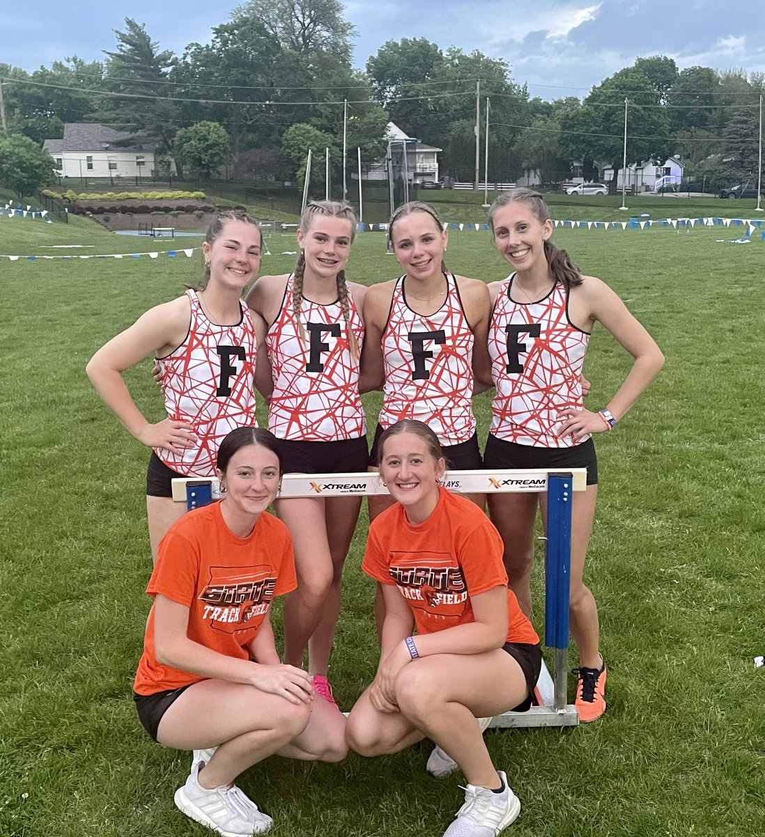 FFTrojanTrack's tweet image. The shuttle hurdle team finished up 22nd in class 3A. McCready, Reinier, Bergren and Lane finished their fine season on the blue oval. Martin and Martin enjoyed the ride too. #teamdairybar #allback #statetrack #trojantrack