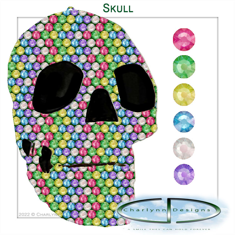 #CharlynnDesigns is working on a new idea!  We will create #PaperMache #Skulls covered in #crystals for both our skull line and our #DiaDeMuertos line!

This image is just a playful look at the size of the crystals we will be using.