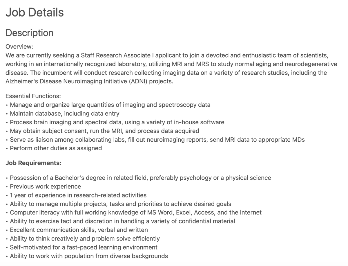 andmarstan's tweet photo. 📢 Our team at the VA Advanced Imaging Research Center @SFVAMC has RA position openings!

Responsibilities include collecting imaging data for various research studies, like the Alzheimer's Disease Neuroimaging Initiative (ADNI) project! Please retweet!📷

https://t.co/4ccoFdZvD0 https://t.co/jSIttf9e4a