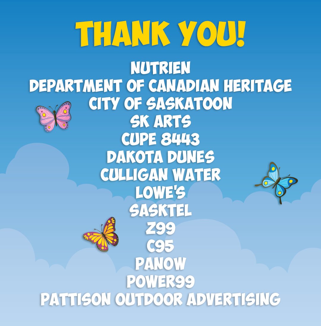 ❤️ We'd like to extend a heartfelt thank you to our funders, sponsors and media partners for their support of the 2023 Nutrien Children's Festival of Saskatchewan.