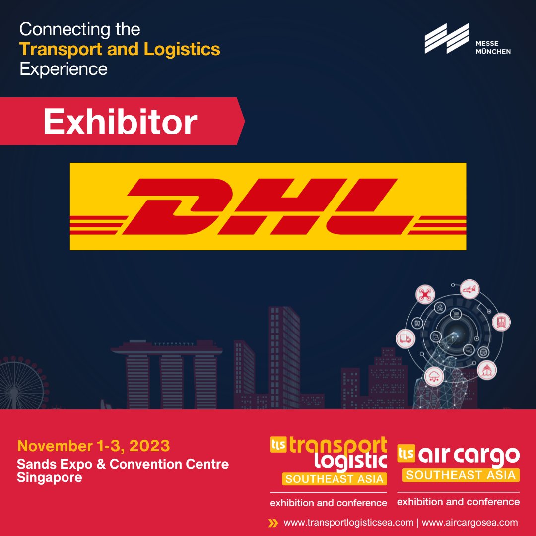 tlacSEA's tweet photo. MMI Asia is pleased to welcome DHL as our latest exhibitor for #tlSEA & #acSEA!
Find out how you can participate in #tlSEA & #acSEA: https://t.co/45CB8j4SBN.
#transport #logistics #aircargo #DHL #mmiasia #messemuenchen https://t.co/pMn0YXB1xI