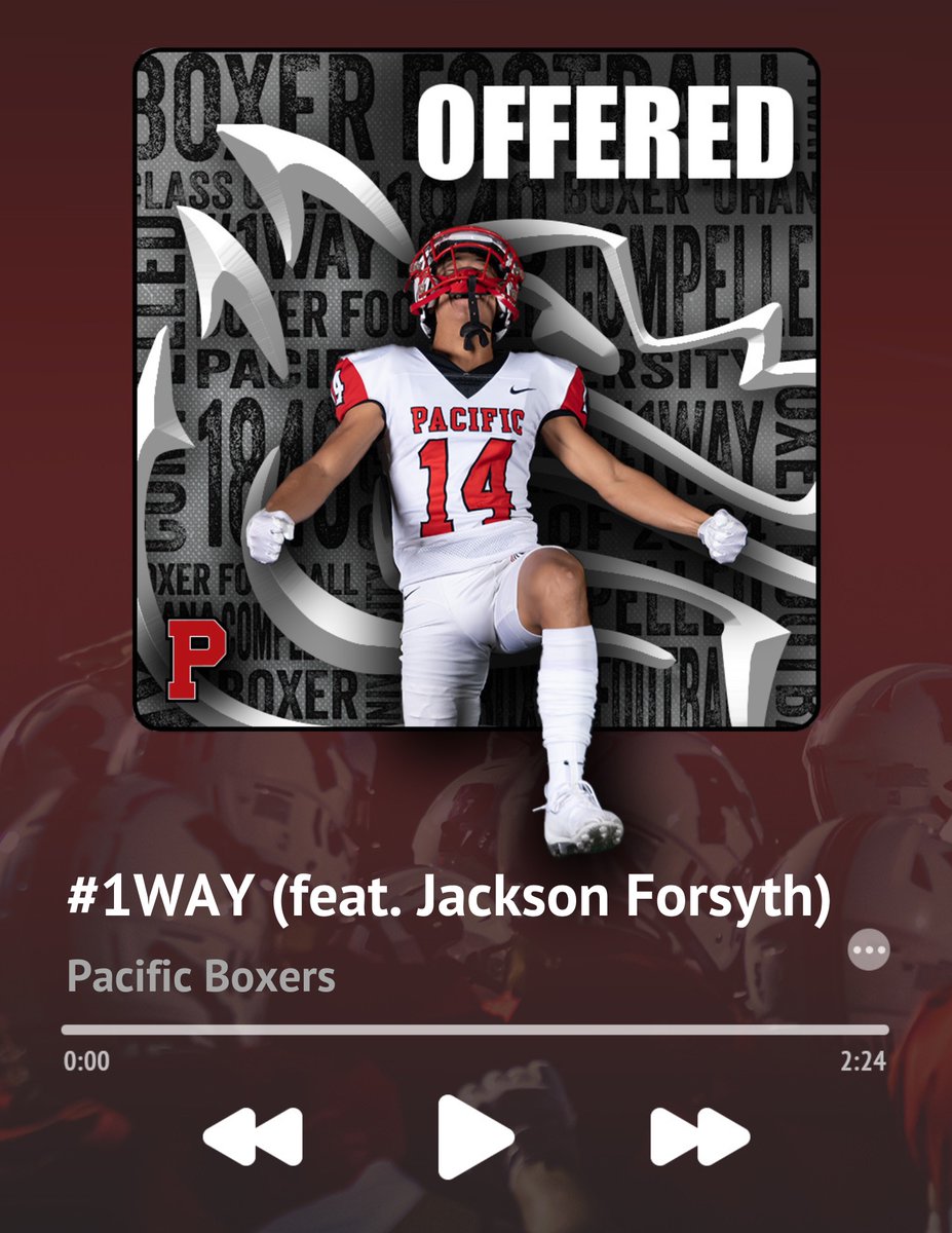 Jackson Forsyth (@jackson_forsyth) on Twitter photo Grateful to have received an offer from Pacific university! Go boxers!!
<a href="/CoachJCraft/">Coach Jim Craft</a>
<a href="/coachflory/">Coach Flory CSCS</a>
<a href="/Boxer_Football/">Pacific Football</a> Grateful to have received an offer from Pacific university! Go boxers!!
<a href="/CoachJCraft/">Coach Jim Craft</a>
<a href="/coachflory/">Coach Flory CSCS</a>
<a href="/Boxer_Football/">Pacific Football</a>