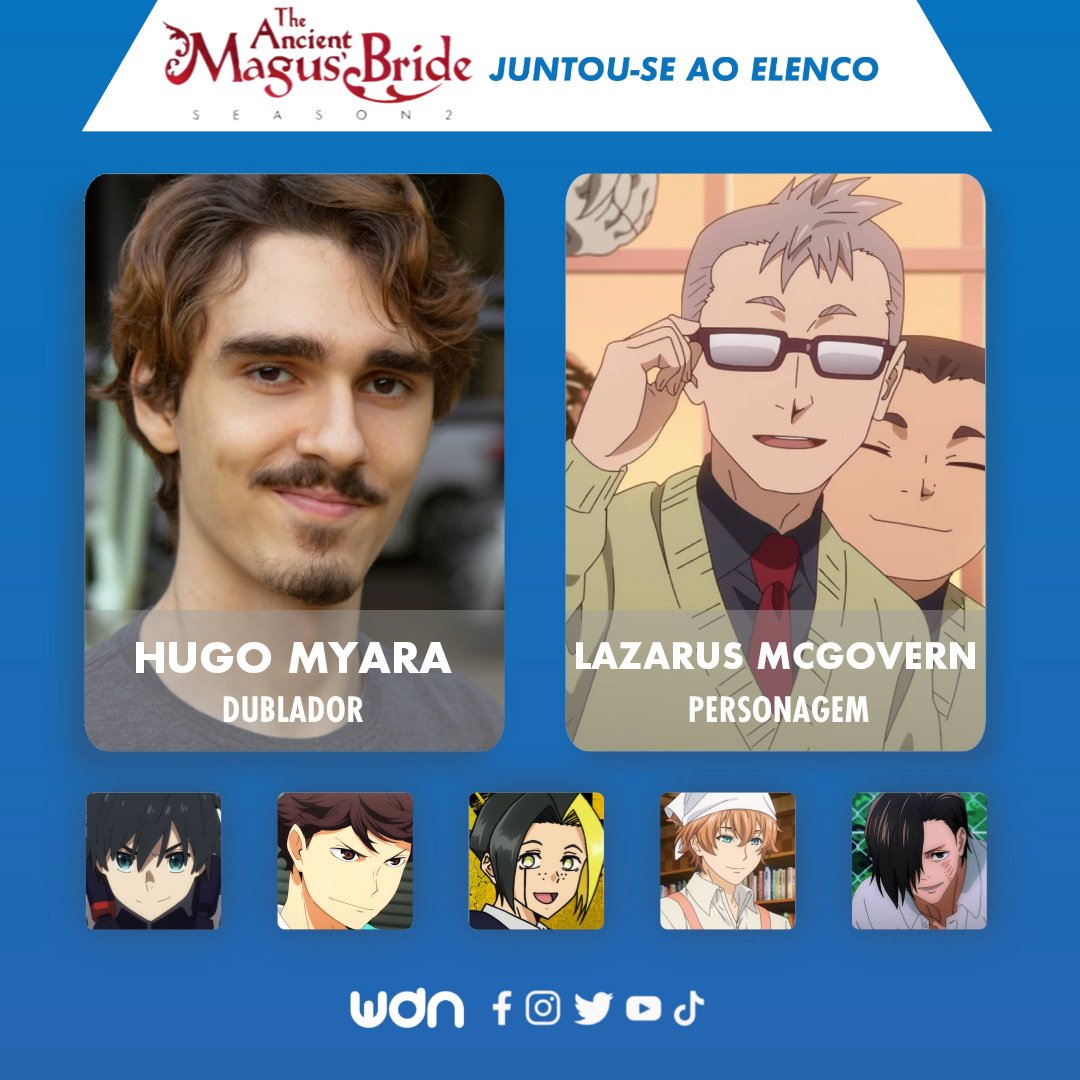 WDN - World Dubbing News on X: 🪄 Novos dubladores juntam-se ao elenco de 'The  Ancient Magus Bride S2' • João Victor Granja como Zoe Ivy • Hugo Myara como  Lazarus Mcgovern