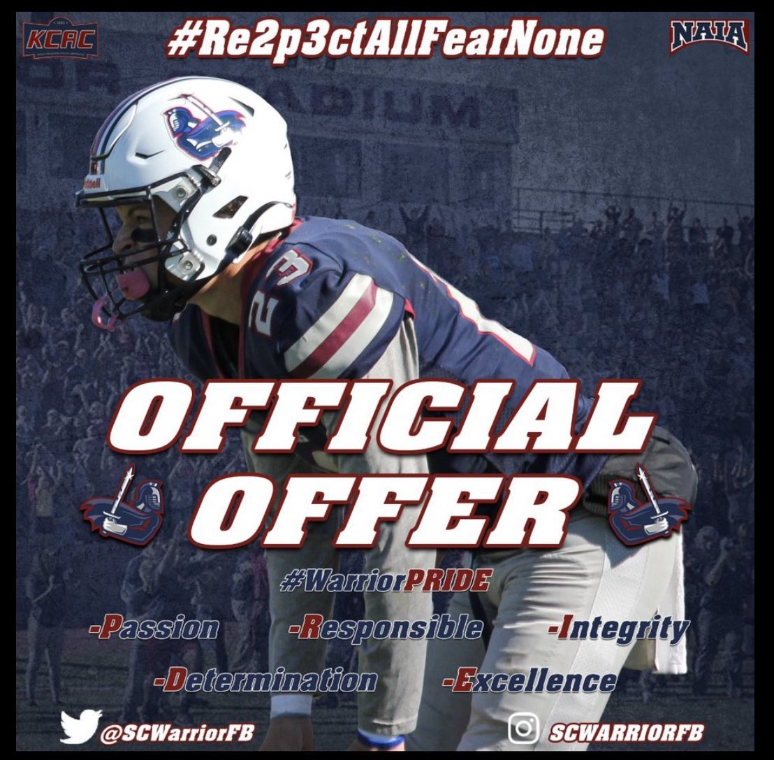 Got a start to be great!!!!  Blessed and highly favored to receive an official offer to play <a href="/SterlingCSports/">Sterling Warriors</a> -Sterling College.. thanks <a href="/CoachJackson623/">Darren Jackson II</a>