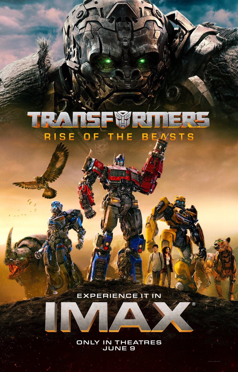 Transformers: Rise Of The Beasts IMAX poster. #TheActionReturns #TheHorrorReturns #THRPodcastNetwork #Action #ActionMovies #ActionFilms #ActionTelevision #ActionSeries #ActionMoviePodcast #TransformersRiseOfTheBeasts #Transformers #ParamountPictures