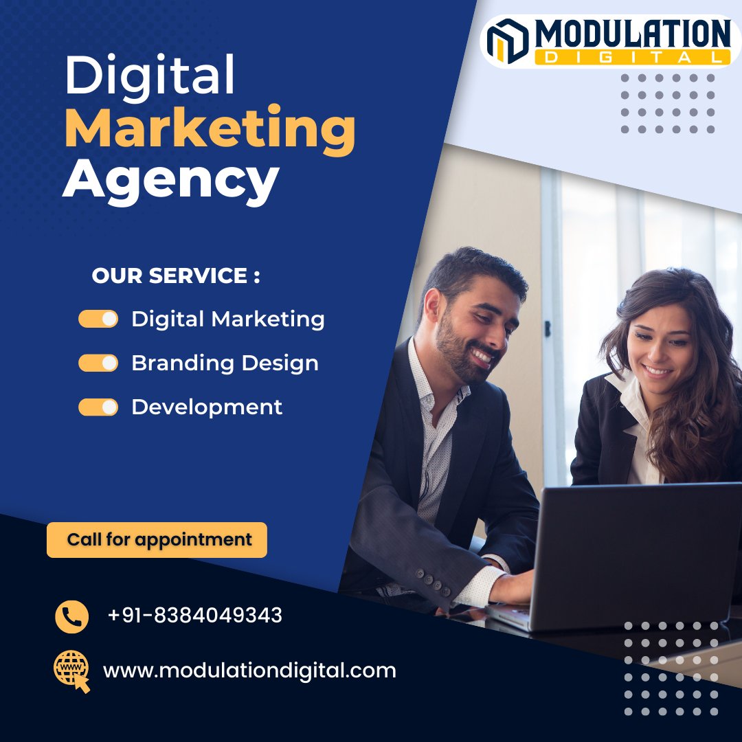 Modulationdigit's tweet image. Ready to take your digital marketing game to the next level? 📷📷 Let Modulation Digital Pvt Ltd help you build a powerful social media presence!
Modulation Digital is the leading digital marketing, web design and web development agency in Laxmi Nagar, Delhi India.