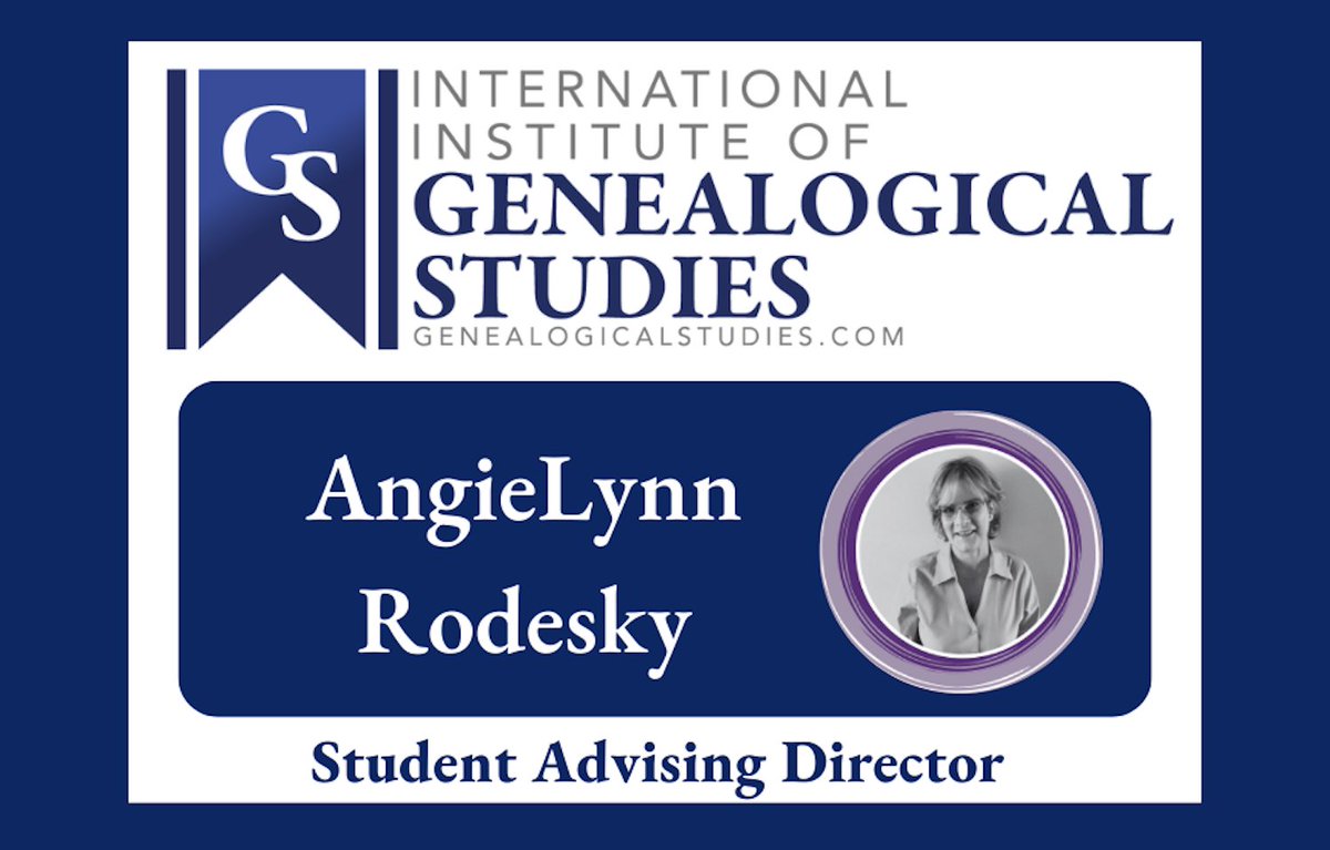 GeneaStudies's tweet photo. Welcome back @AngieRodesky to our Faculty Team as Student Advising Director, helping students purchase courses and certificate programs, as well as assisting with specialty programs. #genealogy #onlineeducation @GeneaStudies 
https://t.co/ZWfnafaYsM https://t.co/7RhgQqJheJ