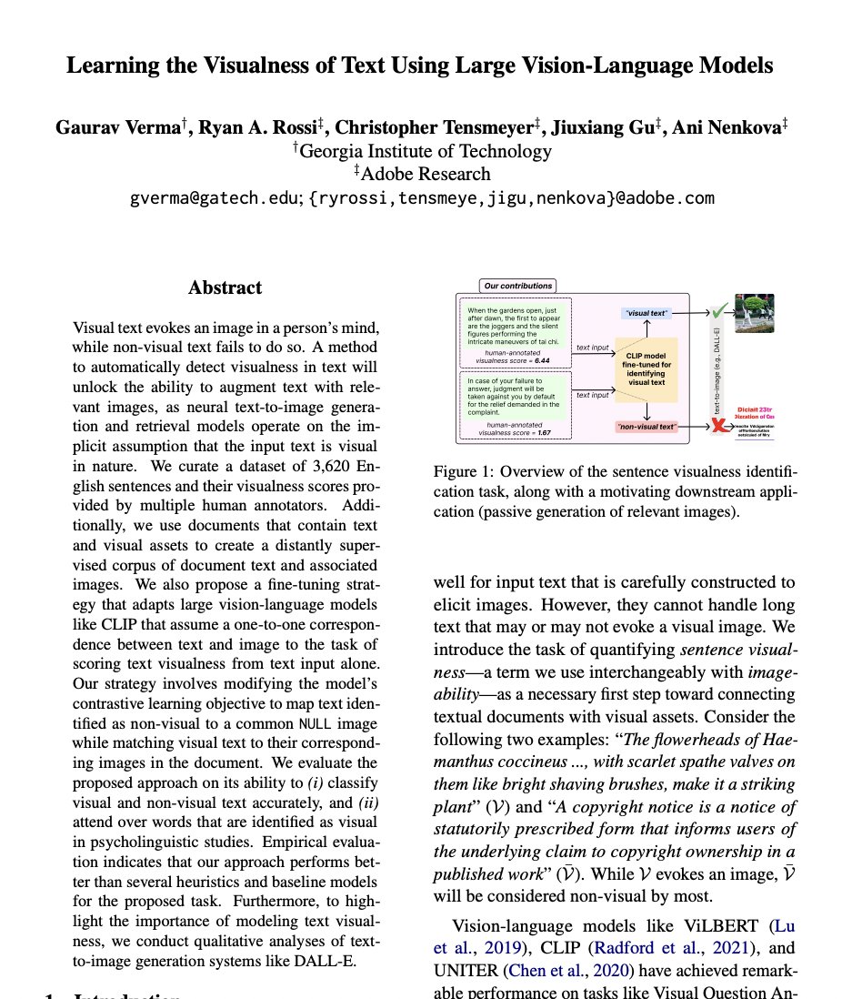 Learning the Visualness of Text Using Large Vision-Language Models ...