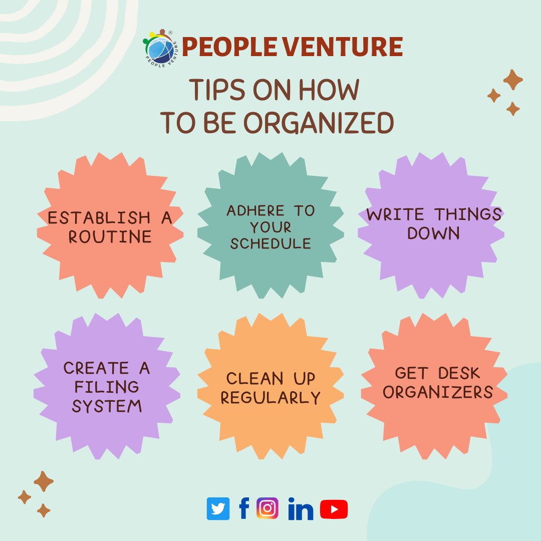 Tips on how to be organized ✅

#peopleventure #organizationskills #routine #schedule #createsystem #organizer