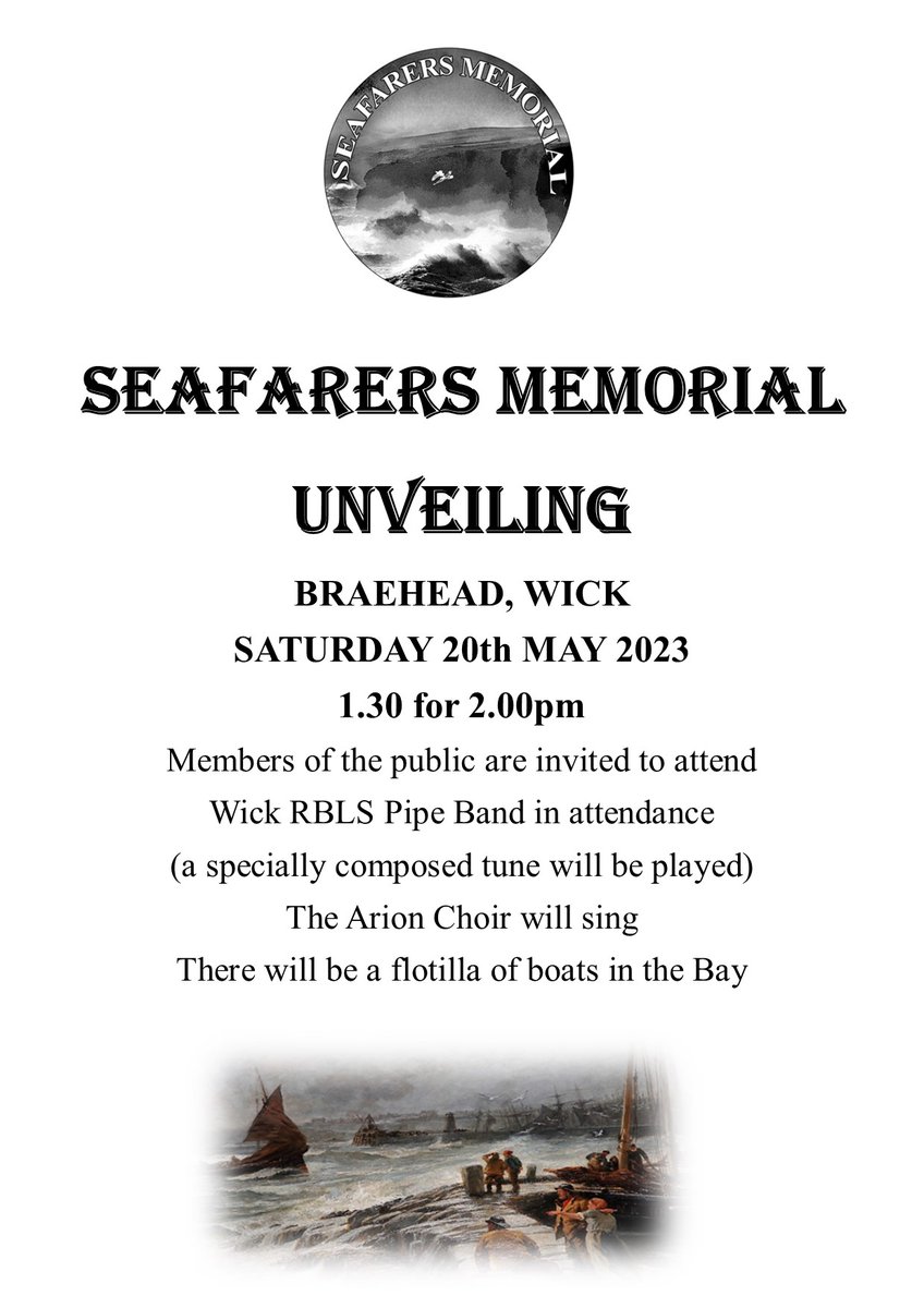 “The sea gives with one hand and takes away with the other.” 🌊 Wick's new memorial to lost seafarers looking out across the bay at five o'clock this morning. Ceremony at the Braehead on Saturday. johnogroat-journal.co.uk/news/flotilla-…