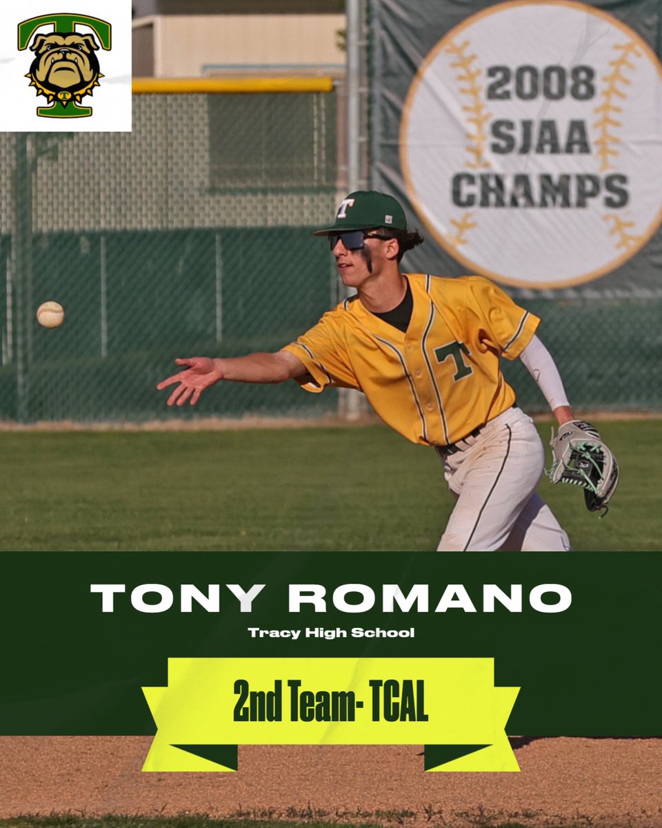TCAL All League Baseball:  1st Team:  Daniel Behrmann &amp; Jordan Hall.  2nd Team:  Jace Johnson &amp; Tony Romano.  Honorable Mention:  Jacob Jones &amp; Josh Celestine.  Full list at:  tracyhighbaseball.com