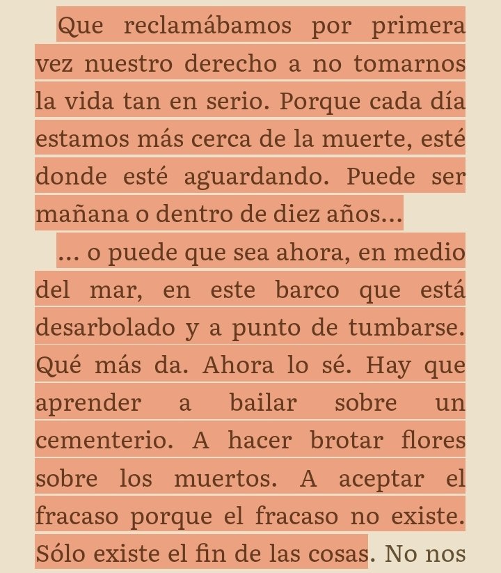 LauraVaBooks's tweet photo. "Que reclamabamos por primera vez nuestro derecho a no tomarnos la vida tan en serio...Hay que aprender a bailar sobre un cementerio...A aceptar el fracaso porque el fracaso no existe..."

- Mujeres que compran flores, Vanessa Montfort. https://t.co/3ZFINnmIjM